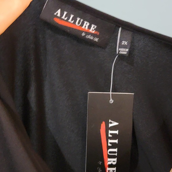 Allure by Julia K. Black Knit Sleeveless Zipper Slit Front Maxi Dress NWT 2X - Picture 7 of 8